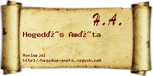 Hegedűs Amáta névjegykártya