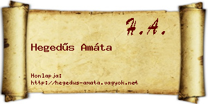 Hegedűs Amáta névjegykártya
